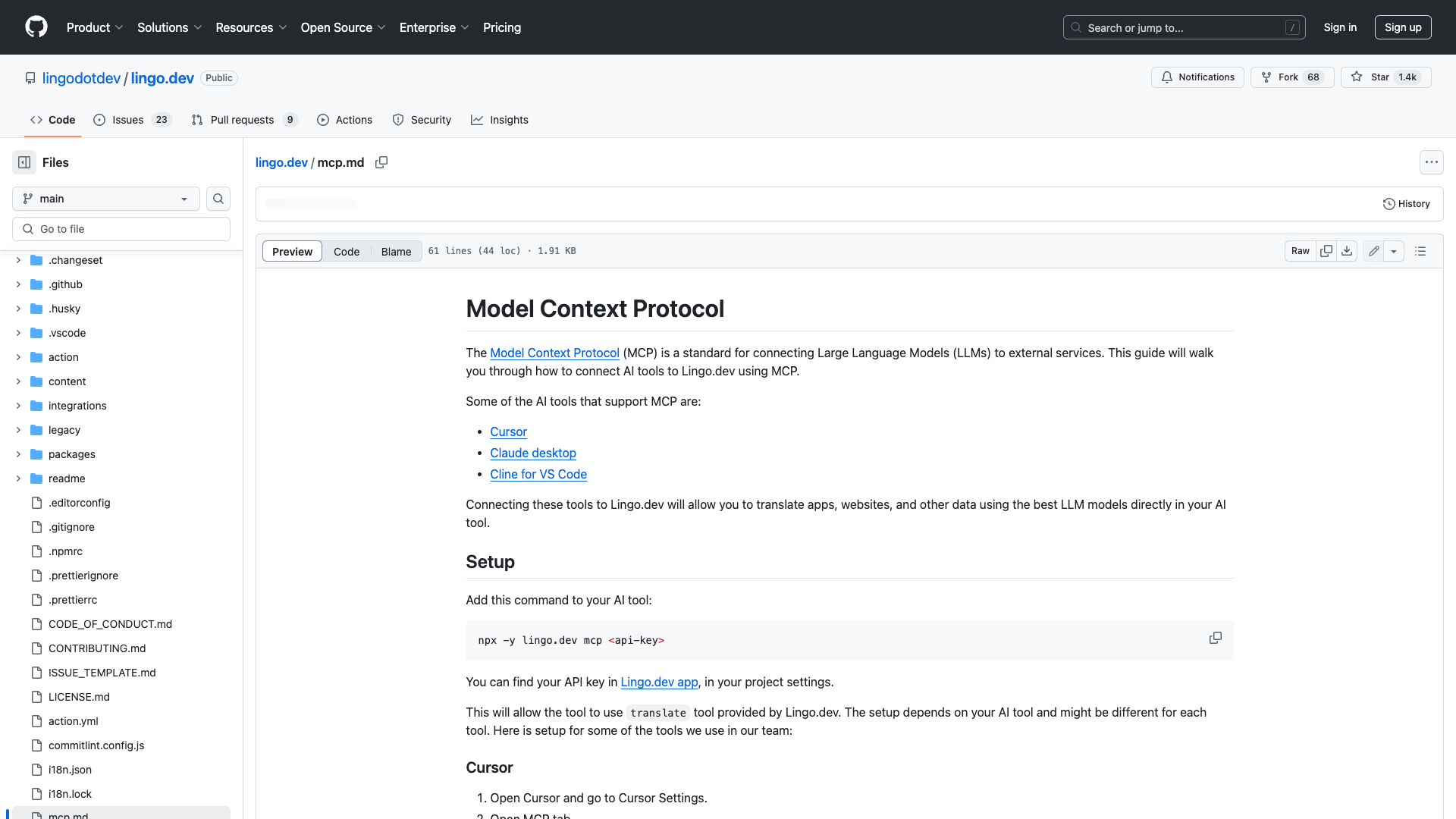 Lingo.dev Model Context Protocol (MCP) Server Review