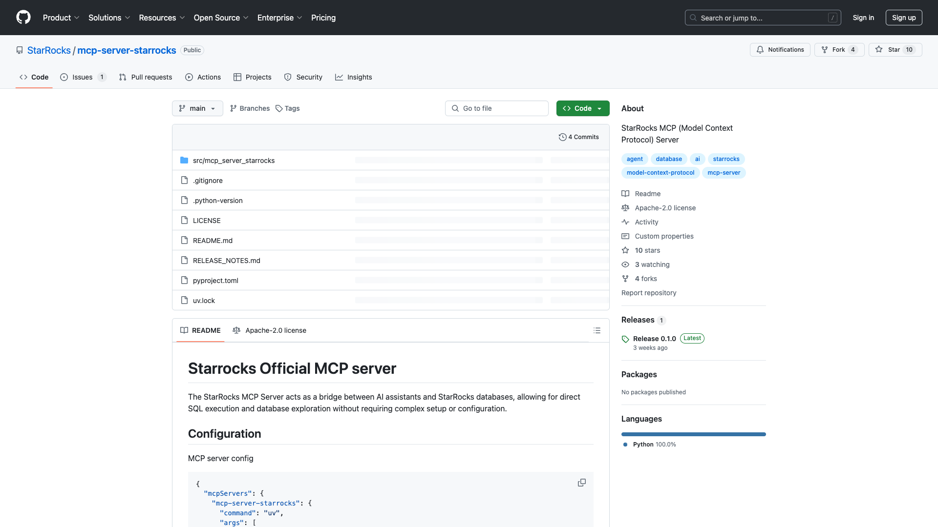 StarRocks MCP Server Review